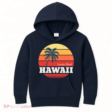 Hawaii Retro Circle Kids Hoodie