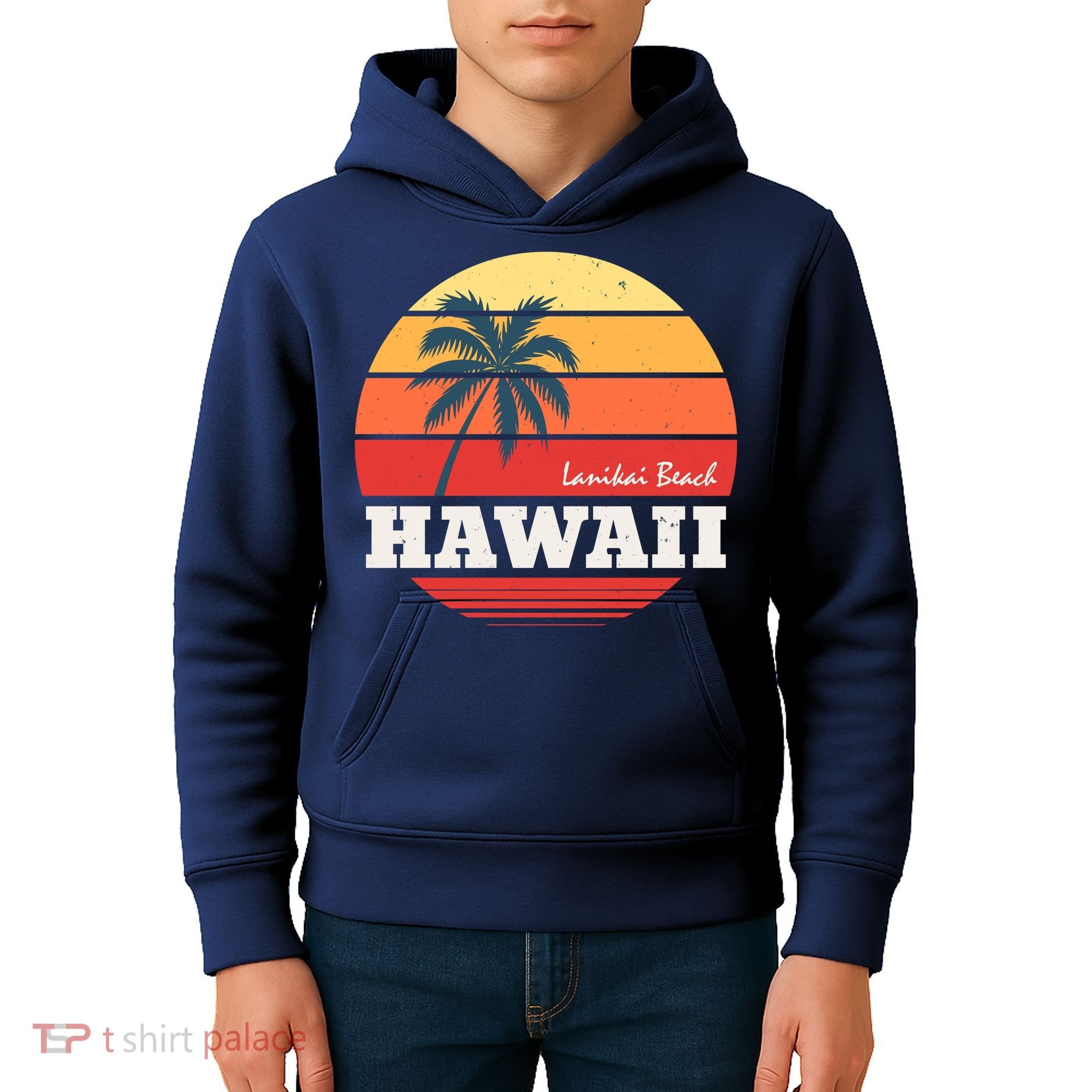 Hawaii Retro Circle Kids Hoodie