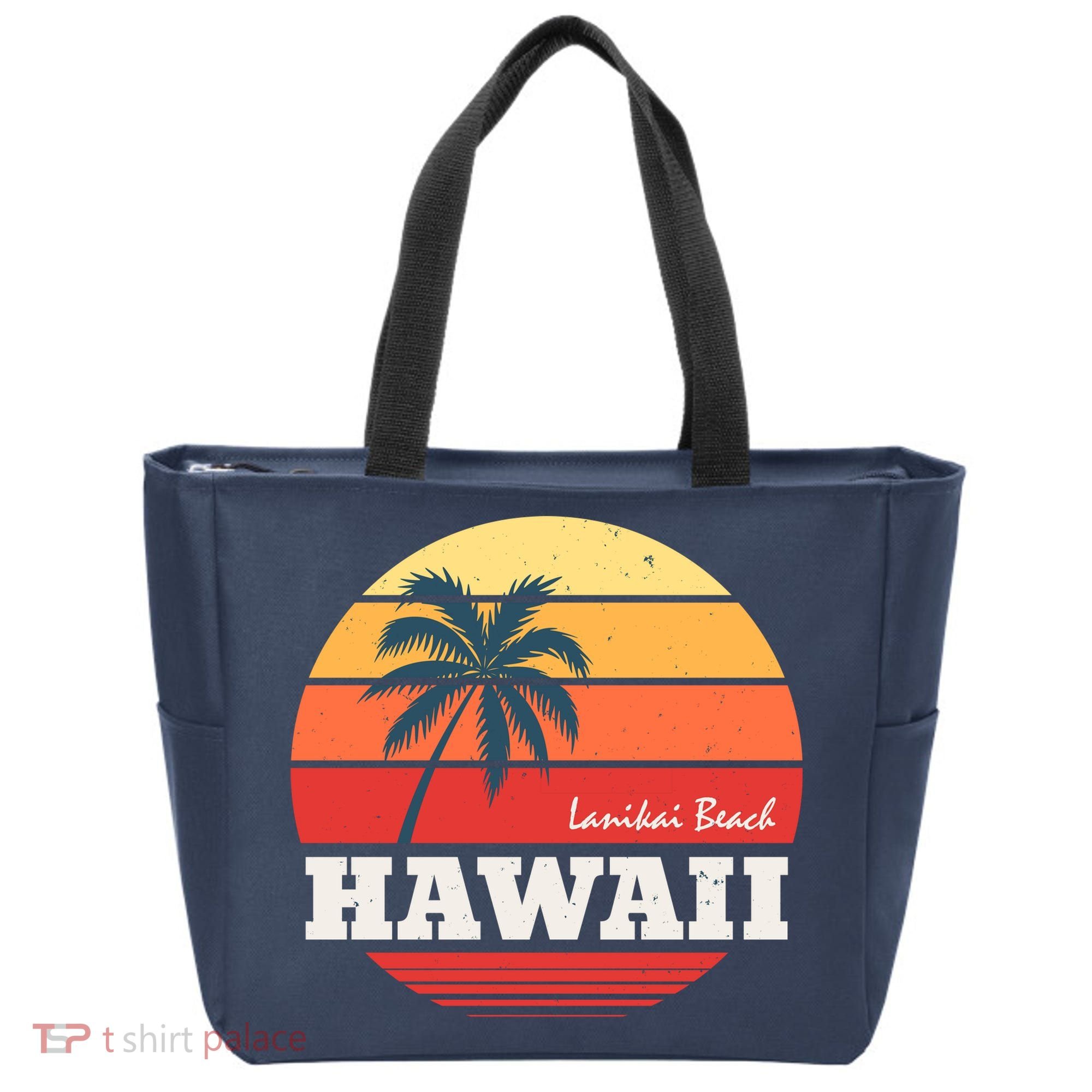 Hawaii Retro Circle Tote Bag