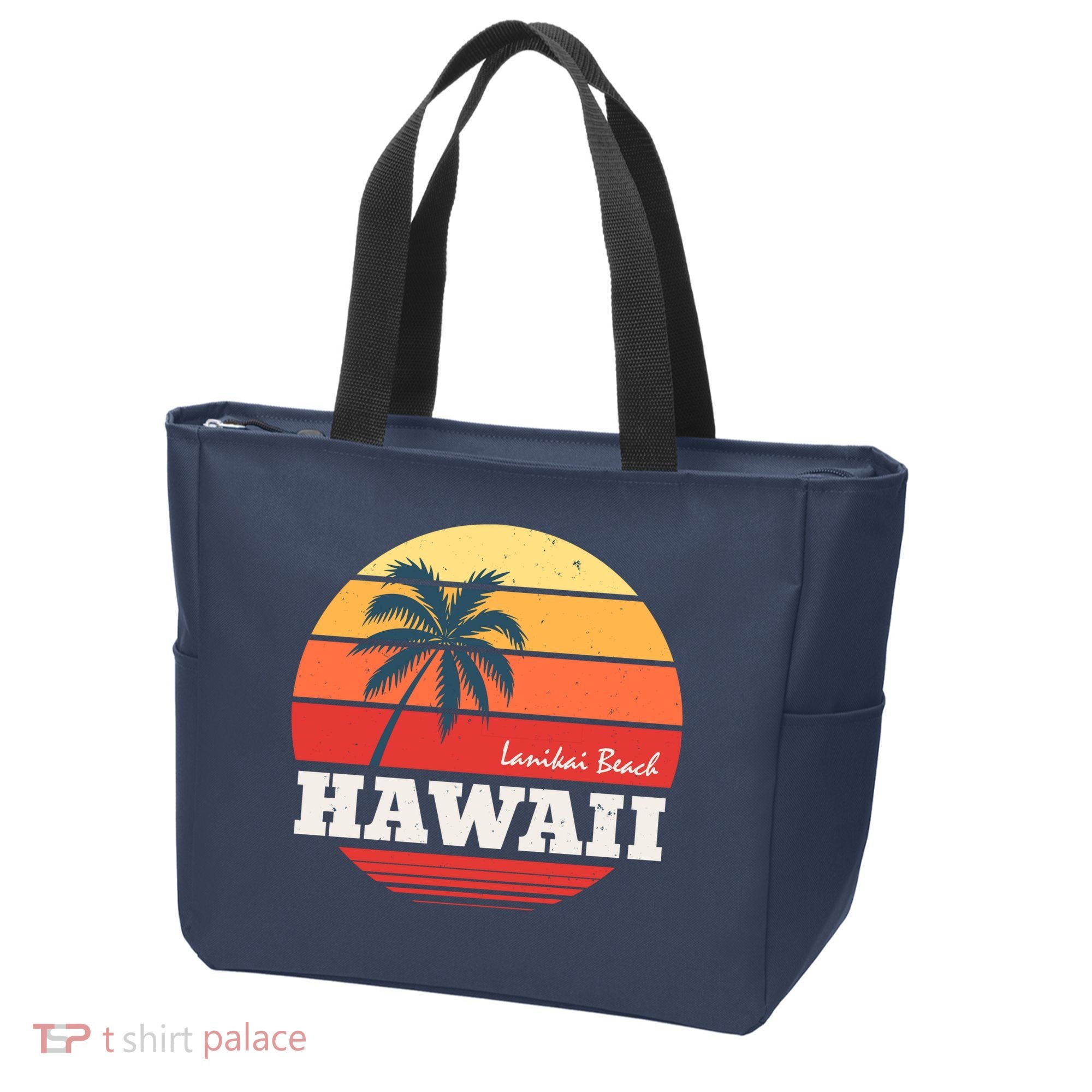 Hawaii Retro Circle Tote Bag