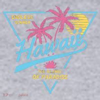Hawaii Retro Classic  Women's Racerback Cropped Tank thumb 2