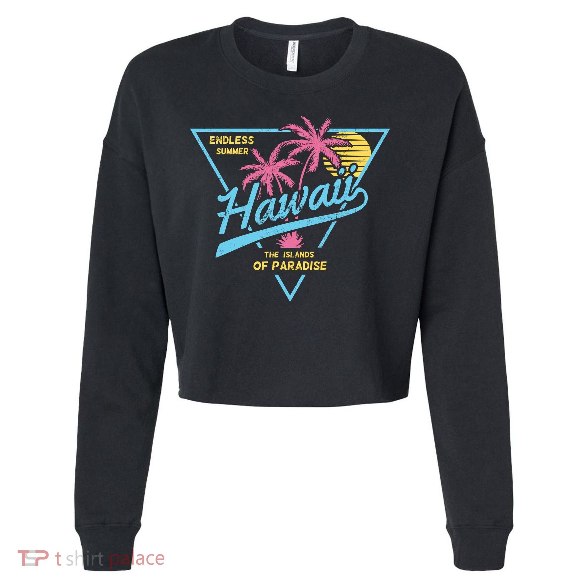 Hawaii Retro Classic  Cropped Pullover Crew