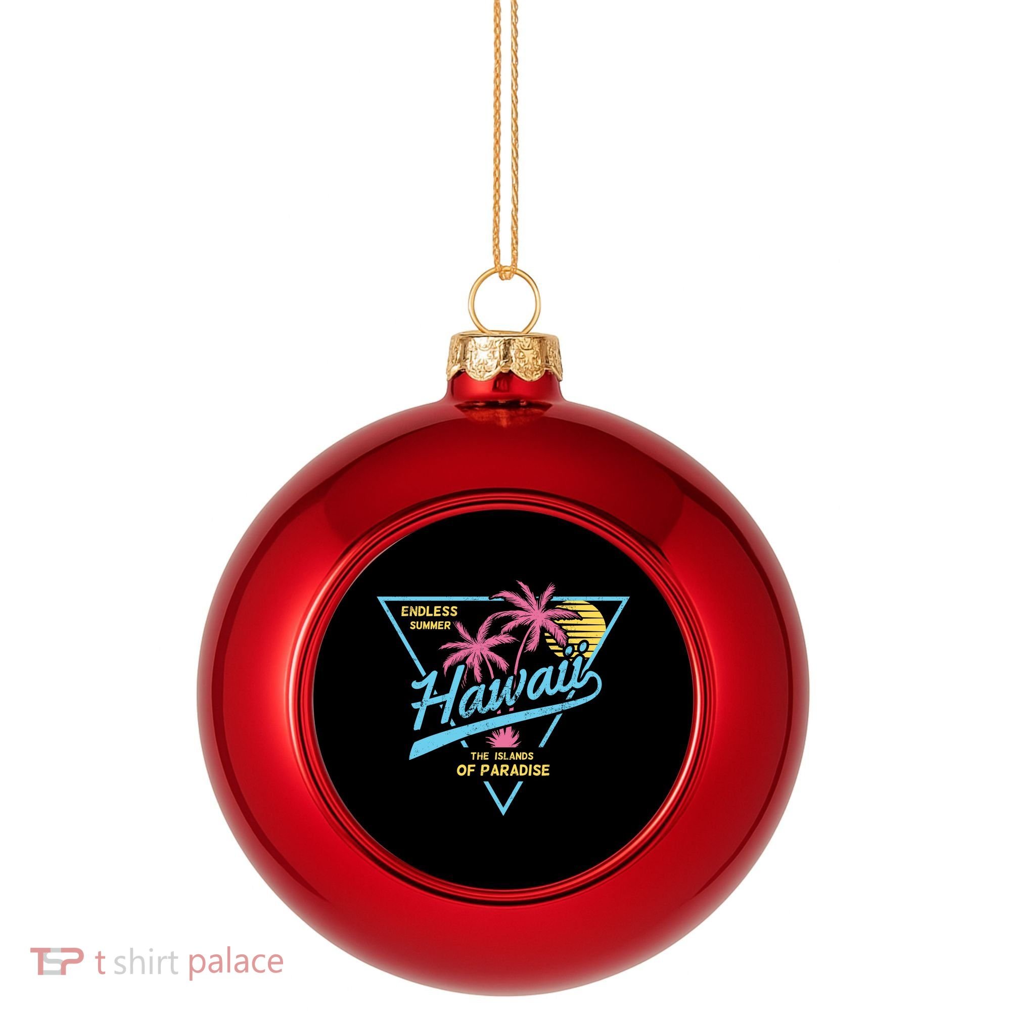 Hawaii Retro Classic  Plastic Christmas Ball Ornament