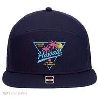 Hawaii Retro Classic  7 Panel Mesh Trucker Snapback Hat thumb 0