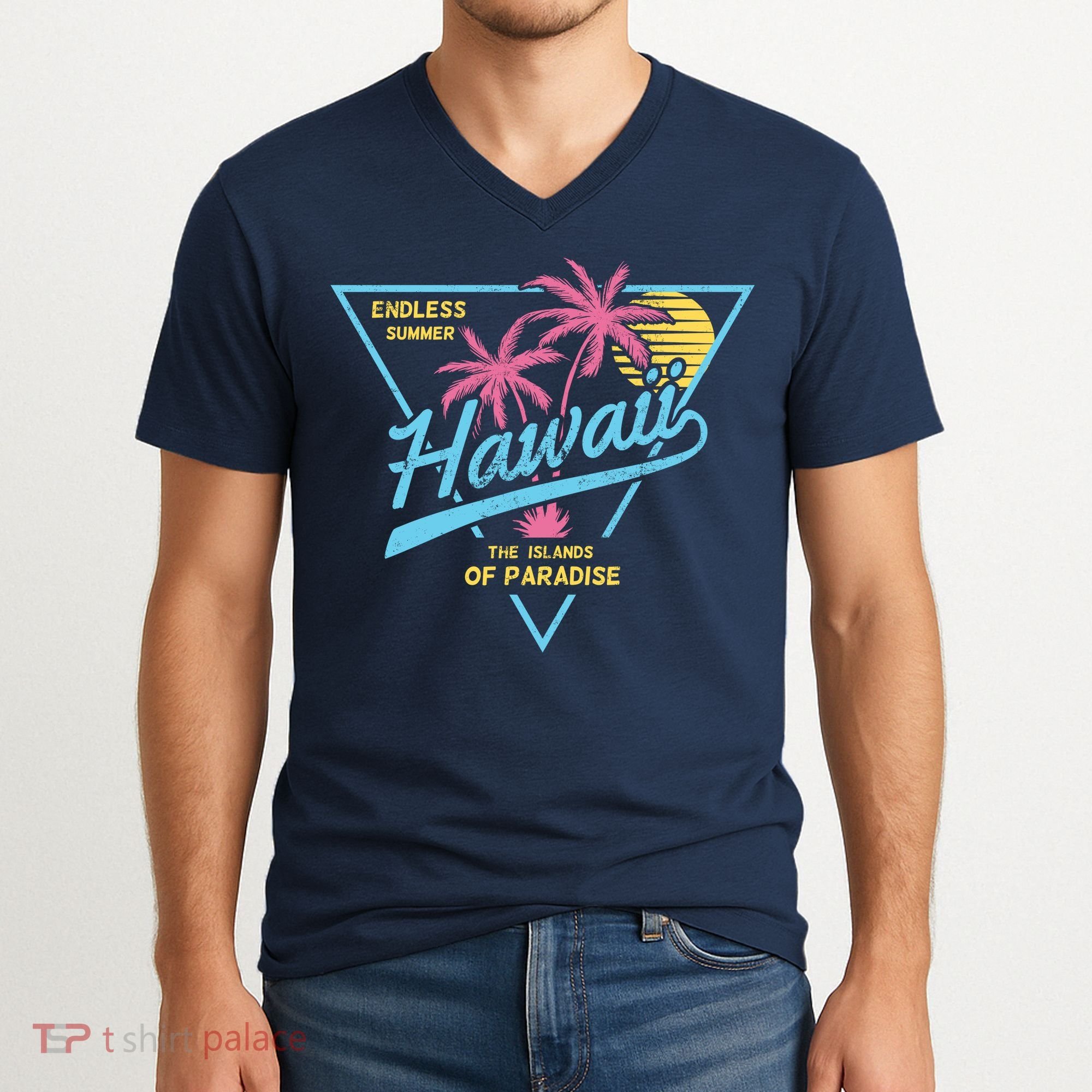 Hawaii Retro Classic  V-Neck T-Shirt