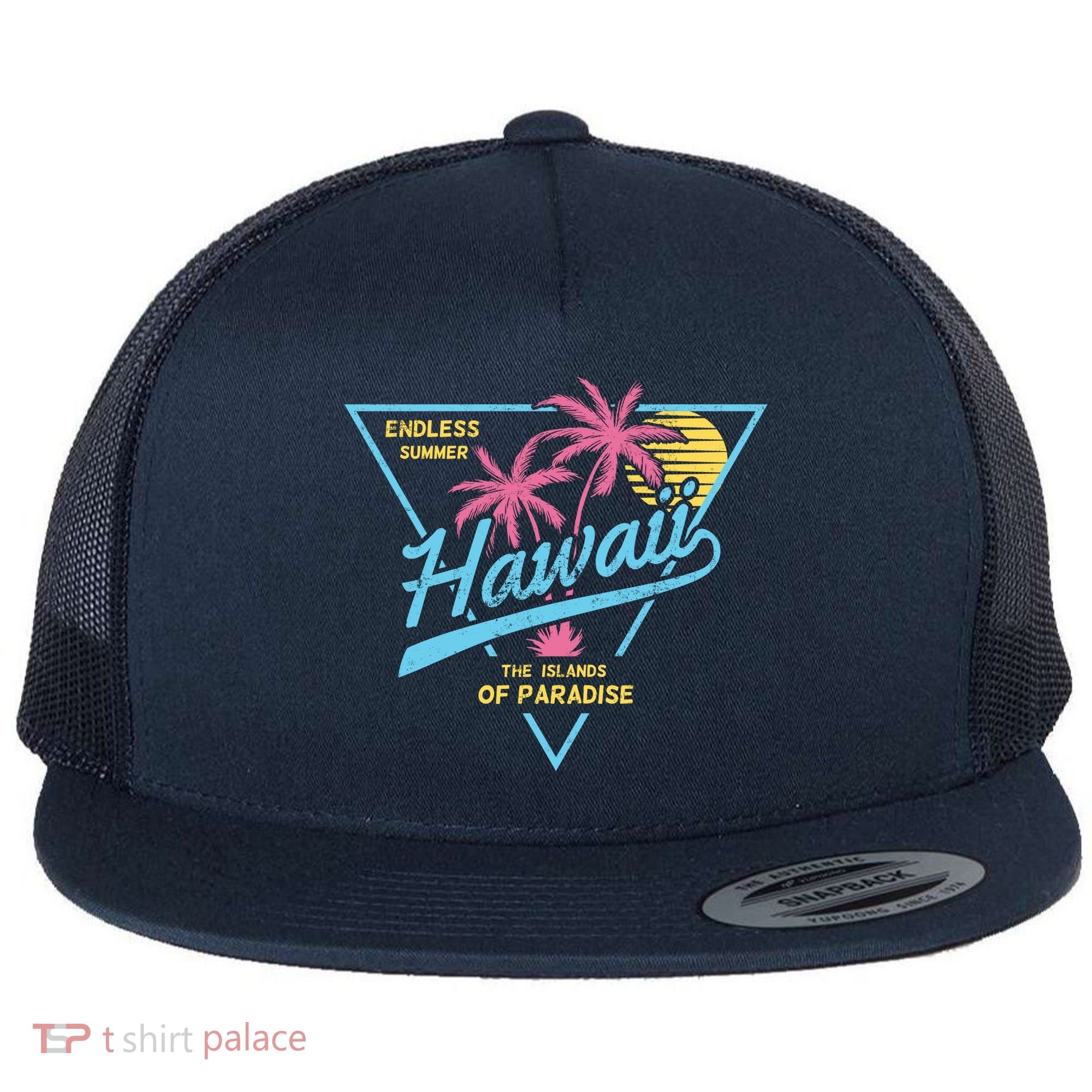 Hawaii Retro Classic  Flat Bill Trucker Hat