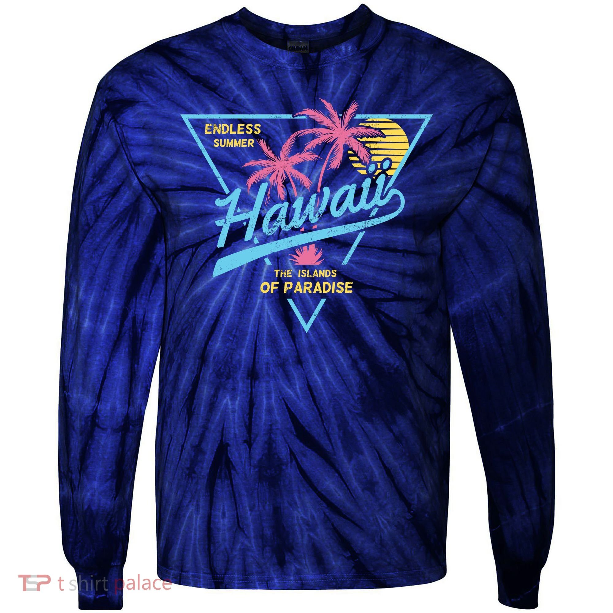 Hawaii Retro Classic  Tie-Dye Long Sleeve Shirt
