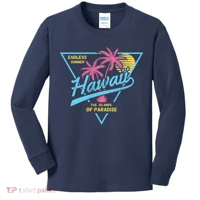Hawaii Retro Classic Kids Long Sleeve Shirt
