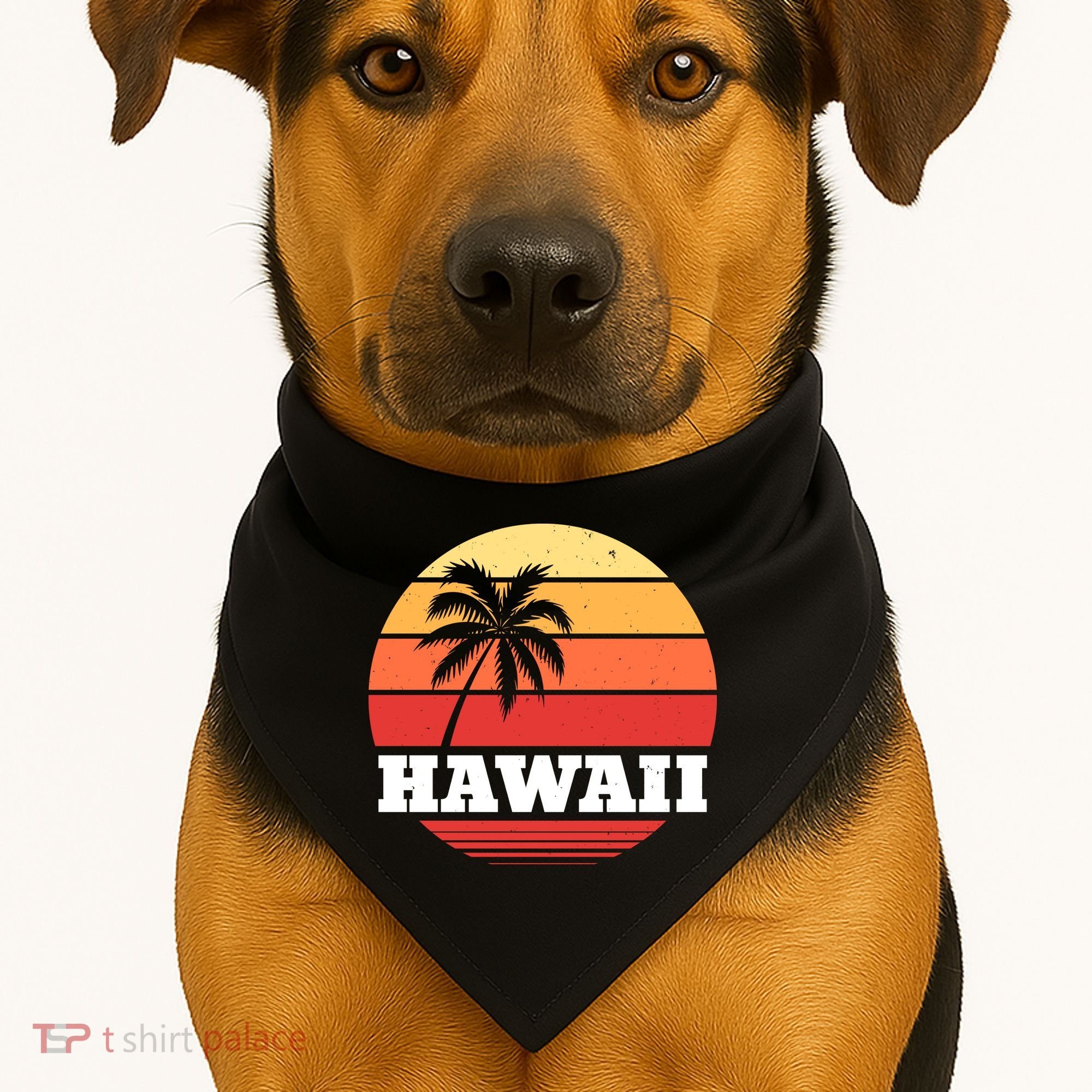 Hawaii Retro Sun USA-Made Doggie Bandana