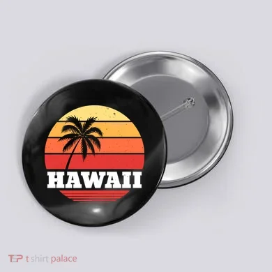 Hawaii Retro Sun Button