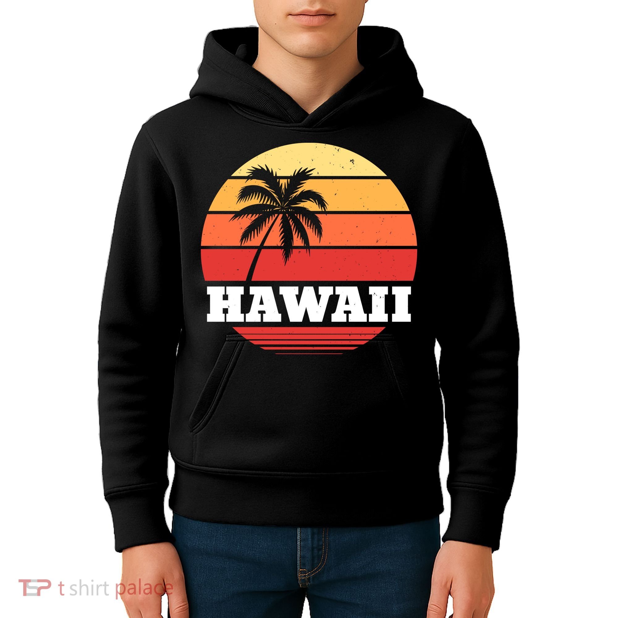Hawaii Retro Sun Kids Hoodie