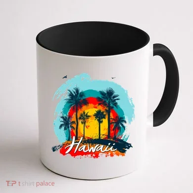 Hawaii Tropical Sunset Coffee Mug back
