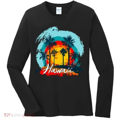 Hawaii Tropical Sunset Women's Long Sleeve Shirt
