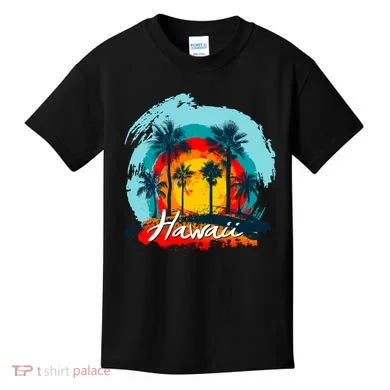 Hawaii Tropical Sunset Kids T-Shirt