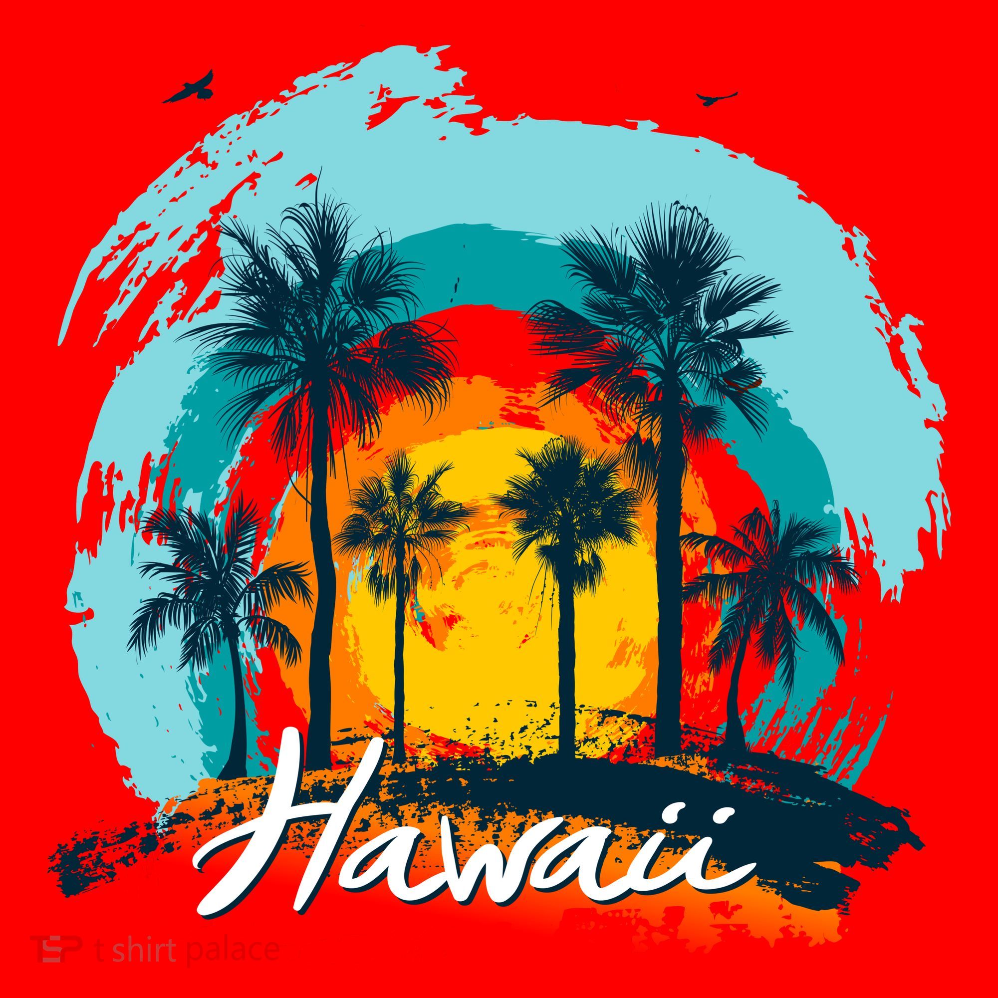 Hawaii Tropical Sunset Santa Hat