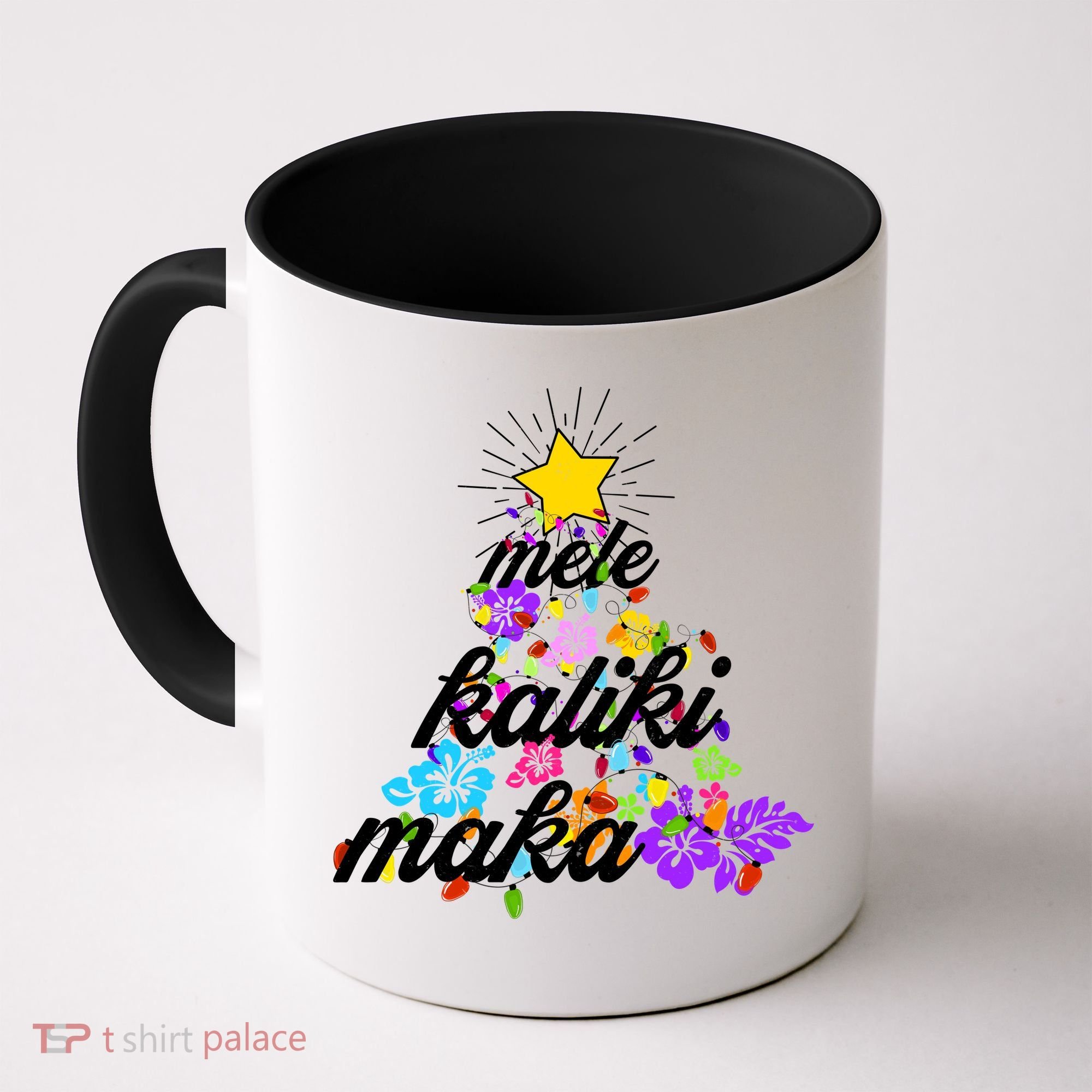 Hawaiian Mele Kaliki Maka Christmas Tree Coffee Mug