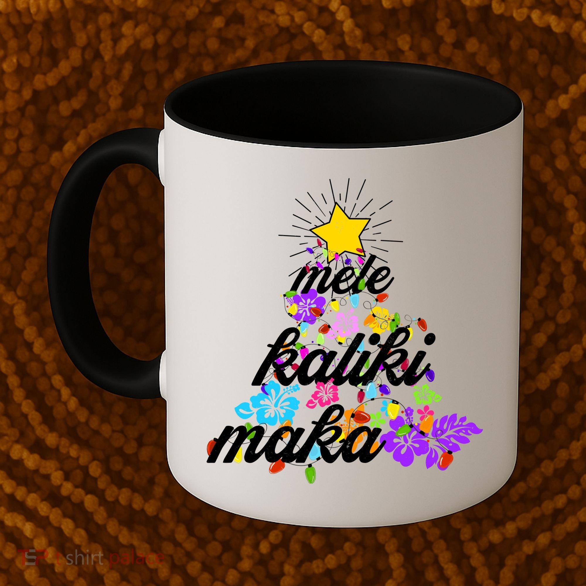 Hawaiian Mele Kaliki Maka Christmas Tree Coffee Mug