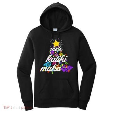 Hawaiian Mele Kaliki Maka Christmas Tree Women's Hoodie