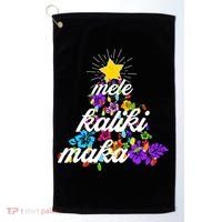 Hawaiian Mele Kaliki Maka Christmas Tree Golf Towel thumb 0