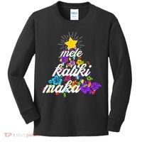 Hawaiian Mele Kaliki Maka Christmas Tree Kids Long Sleeve Shirt thumb 0