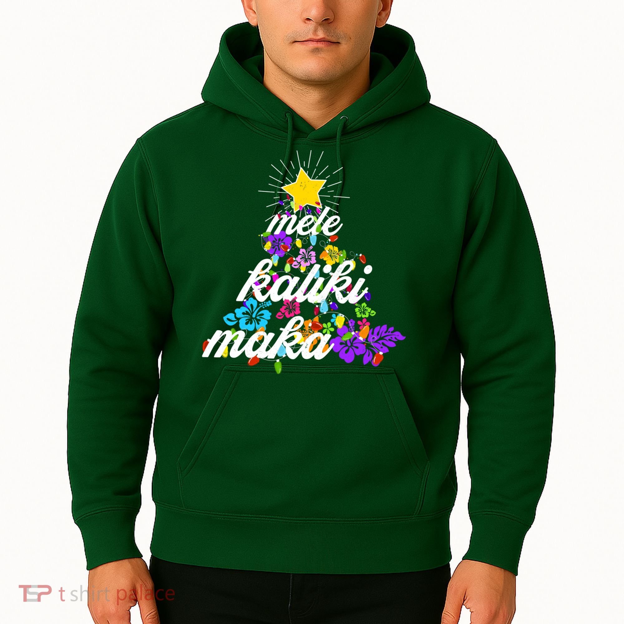 Hawaiian Mele Kaliki Maka Christmas Tree Hoodie