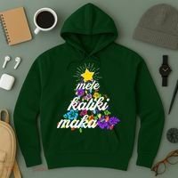 Hawaiian Mele Kaliki Maka Christmas Tree Hoodie thumb 3