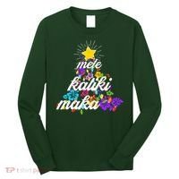 Hawaiian Mele Kaliki Maka Christmas Tree Long Sleeve Shirt thumb 0