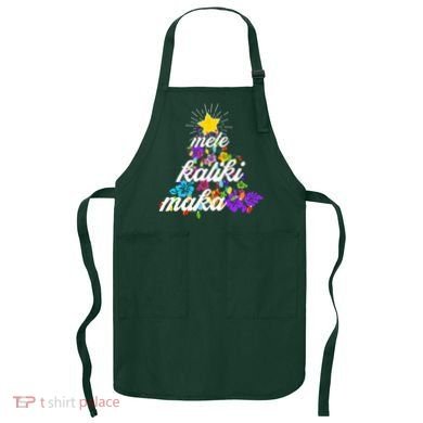 Hawaiian Mele Kaliki Maka Christmas Tree Apron