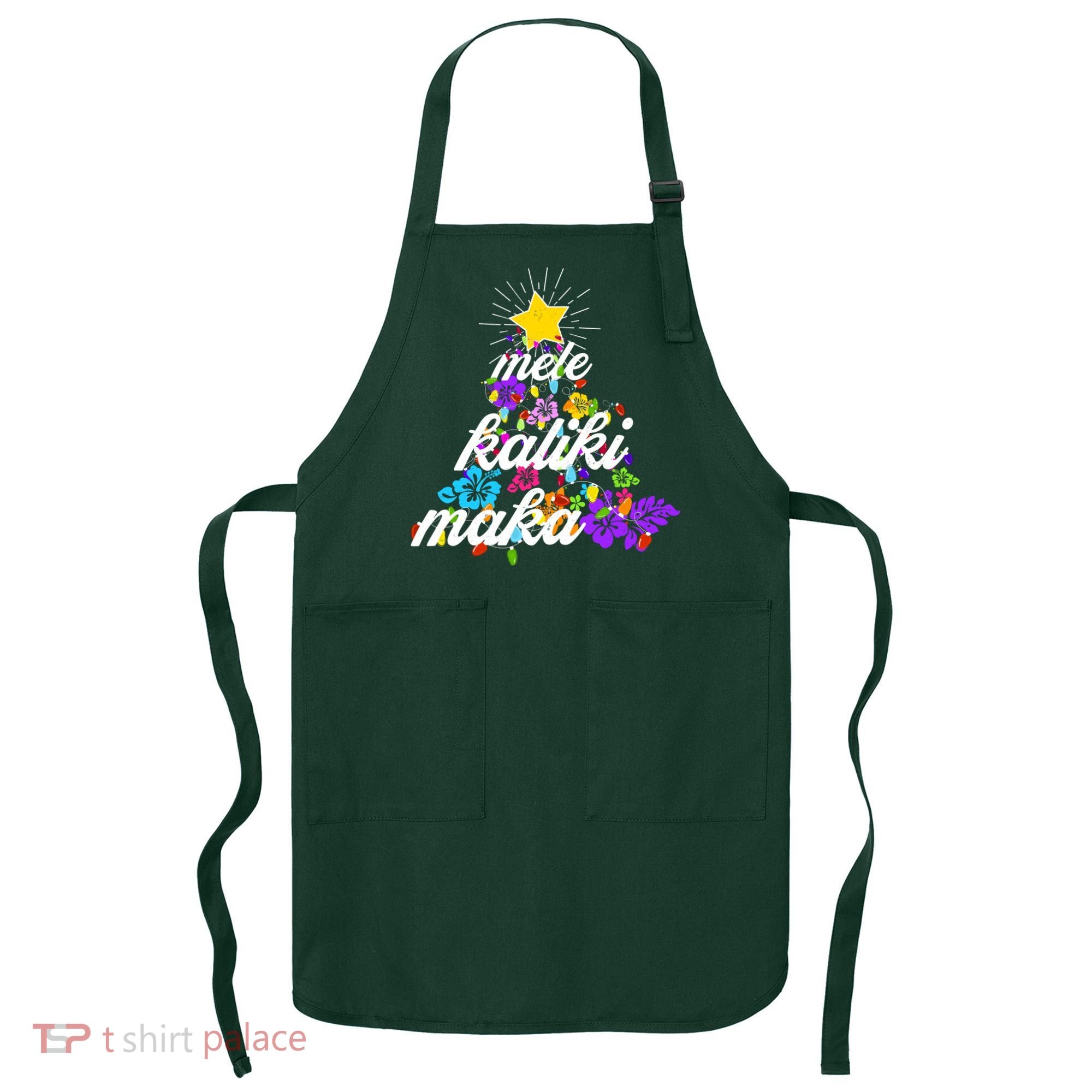 Hawaiian Mele Kaliki Maka Christmas Tree Apron