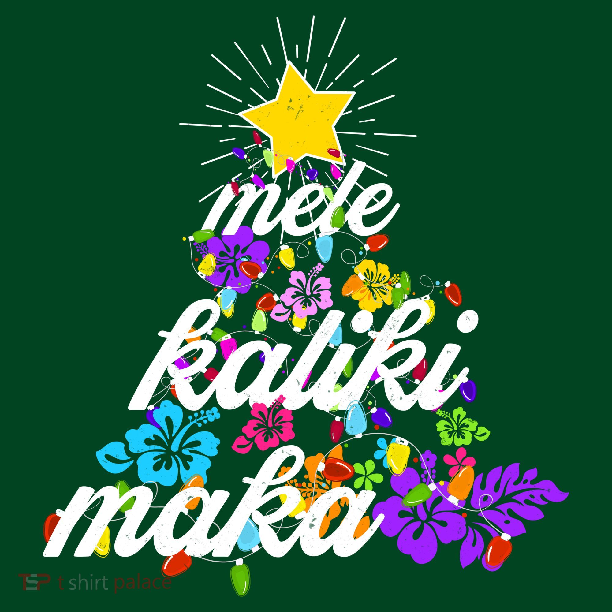 Hawaiian Mele Kaliki Maka Christmas Tree Apron