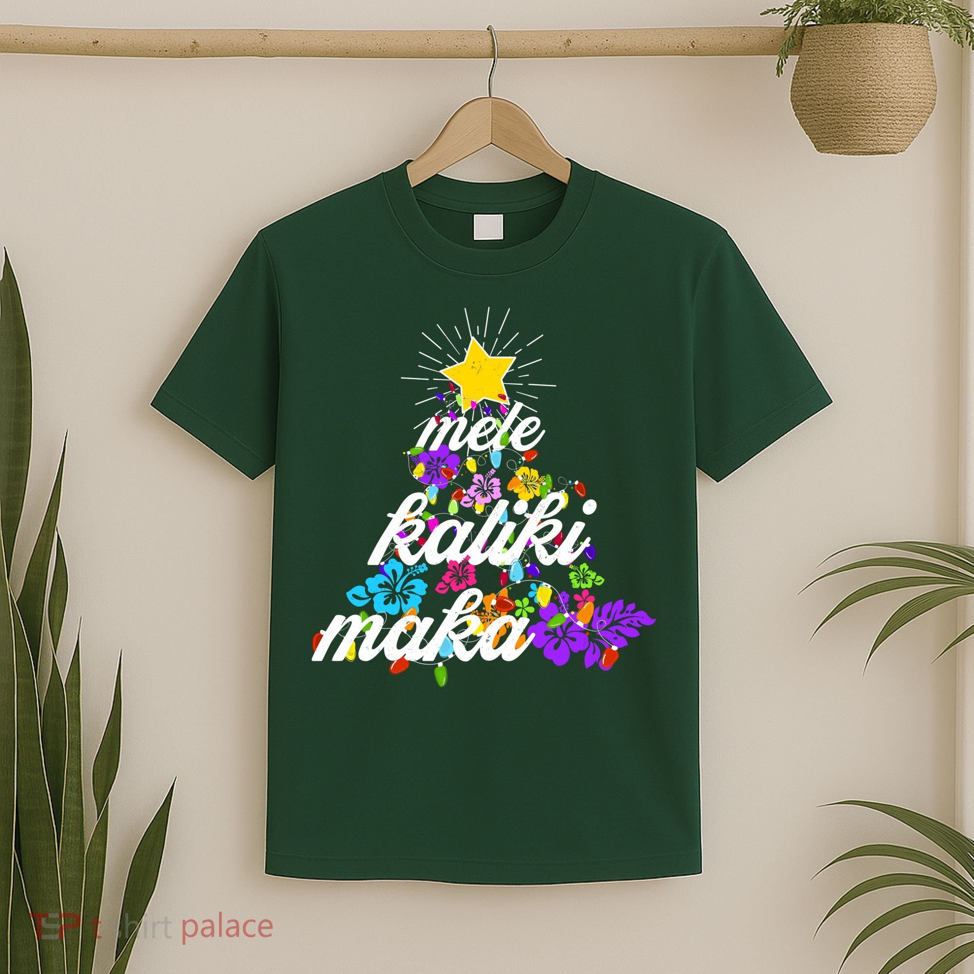Hawaiian Mele Kaliki Maka Christmas Tree T-Shirt
