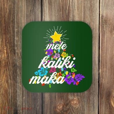 Hawaiian Mele Kaliki Maka Christmas Tree Coaster