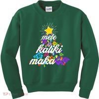 Hawaiian Mele Kaliki Maka Christmas Tree Kids Sweatshirt thumb 0