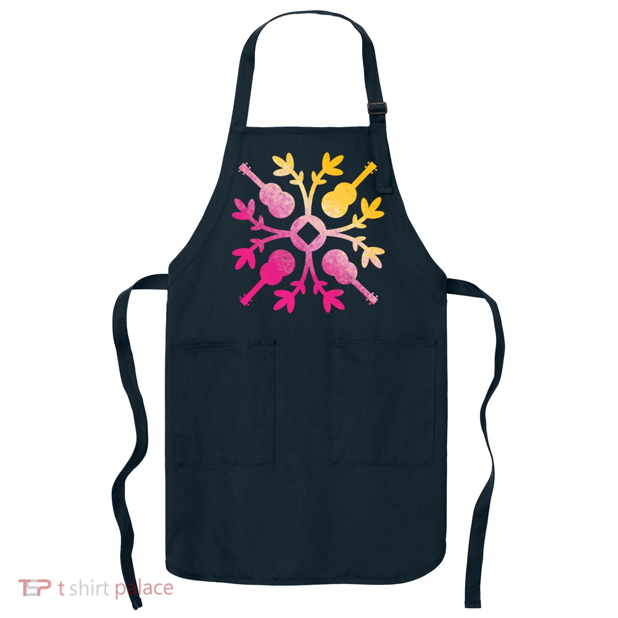 Hawaiian Mele Music Quilt Tribal Tattoo Ukulele Apron