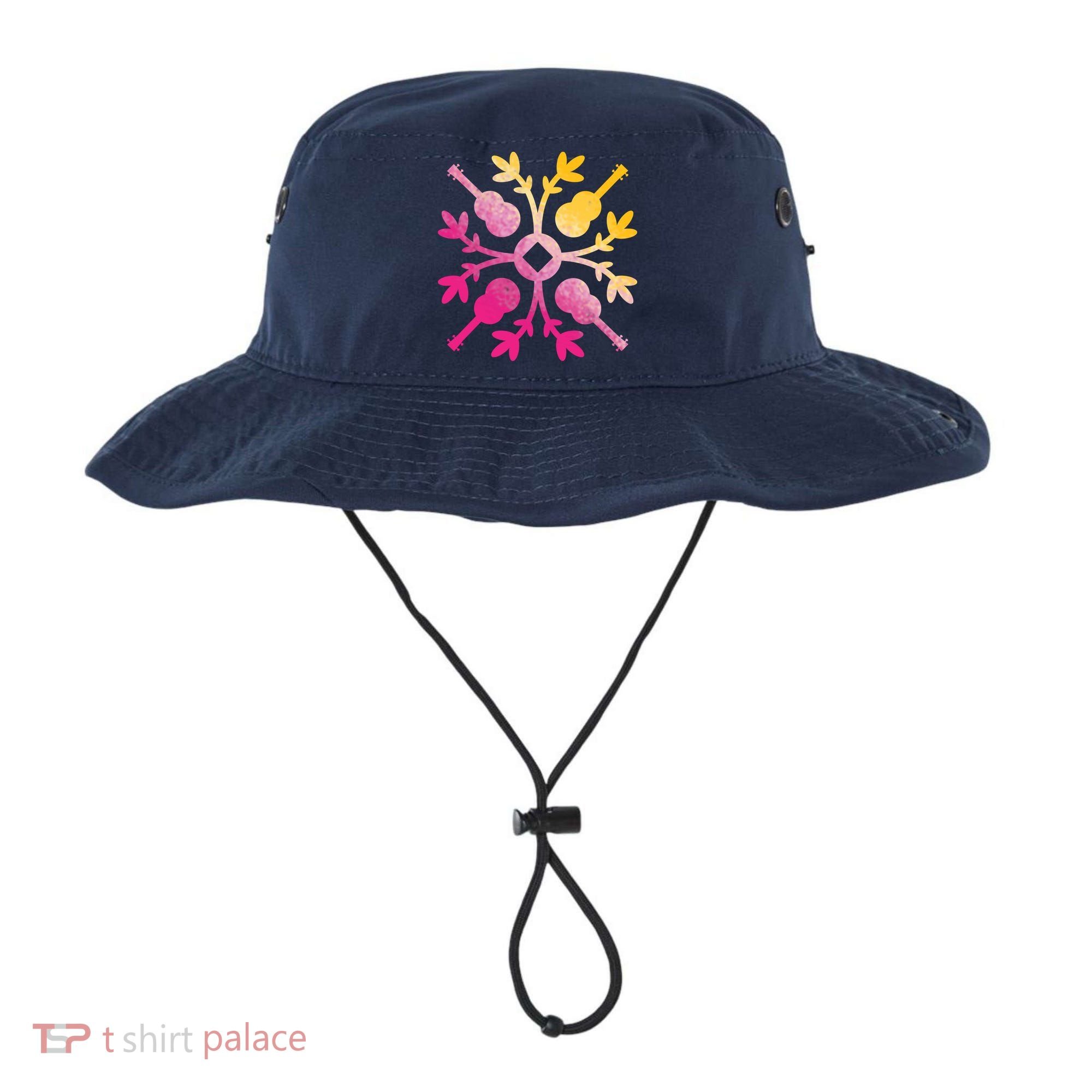 Hawaiian Mele Music Quilt Tribal Tattoo Ukulele Bucket Hat