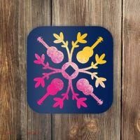 Hawaiian Mele Music Quilt Tribal Tattoo Ukulele Coaster thumb 0
