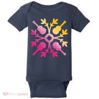 Hawaiian Mele Music Quilt Tribal Tattoo Ukulele Baby Bodysuit thumb 0