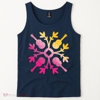Hawaiian Mele Music Quilt Tribal Tattoo Ukulele Tank Top thumb 2