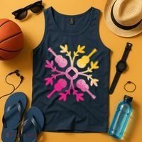 Hawaiian Mele Music Quilt Tribal Tattoo Ukulele Tank Top thumb 4
