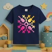 Hawaiian Mele Music Quilt Tribal Tattoo Ukulele Toddler T-Shirt thumb 3
