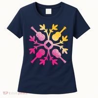 Hawaiian Mele Music Quilt Tribal Tattoo Ukulele Women's T-Shirt thumb 0