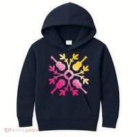 Hawaiian Mele Music Quilt Tribal Tattoo Ukulele Kids Hoodie thumb 0