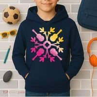 Hawaiian Mele Music Quilt Tribal Tattoo Ukulele Kids Hoodie thumb 2