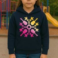 Hawaiian Mele Music Quilt Tribal Tattoo Ukulele Kids Hoodie thumb 3