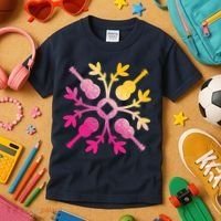 Hawaiian Mele Music Quilt Tribal Tattoo Ukulele Kids T-Shirt thumb 3