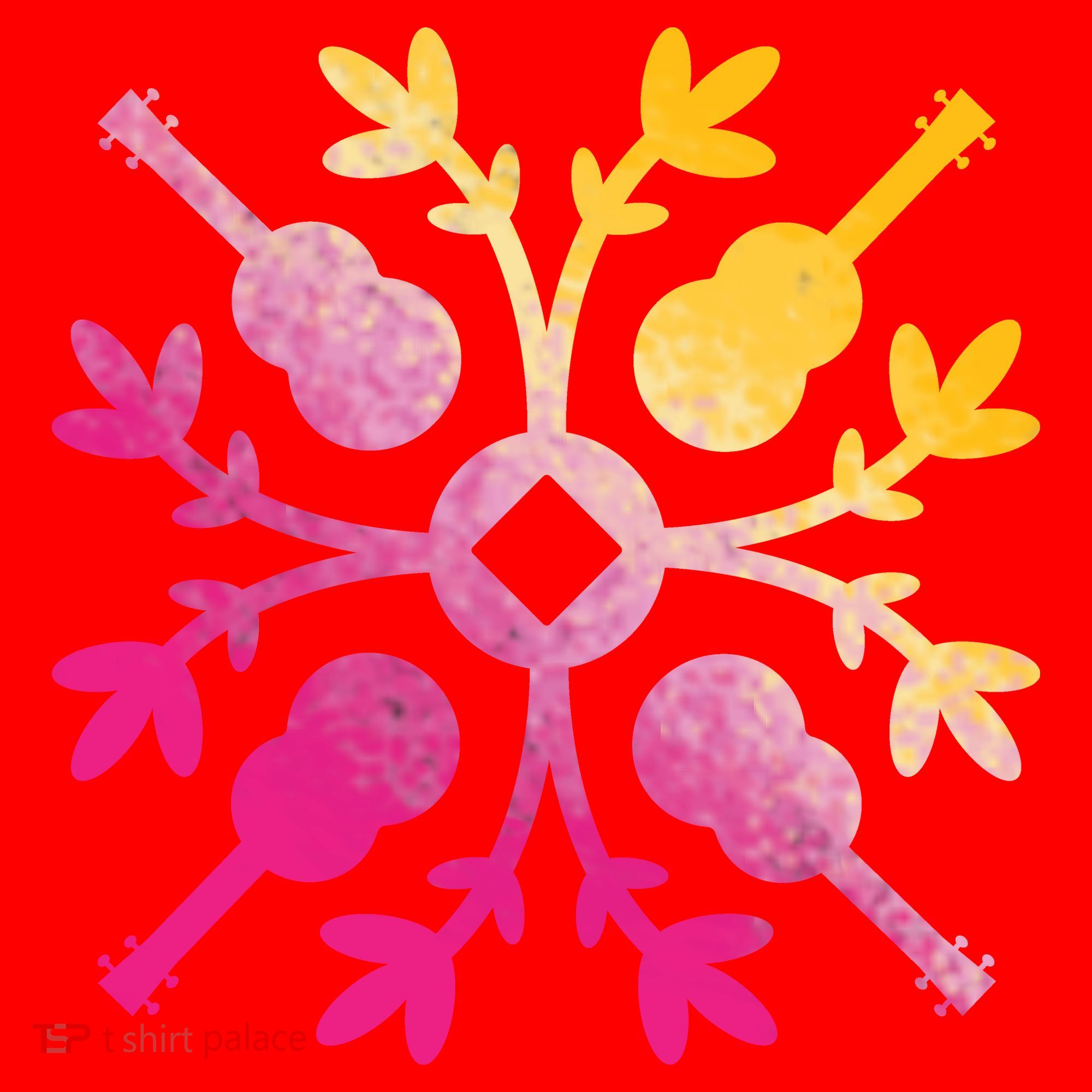 Hawaiian Mele Music Quilt Tribal Tattoo Ukulele Santa Hat