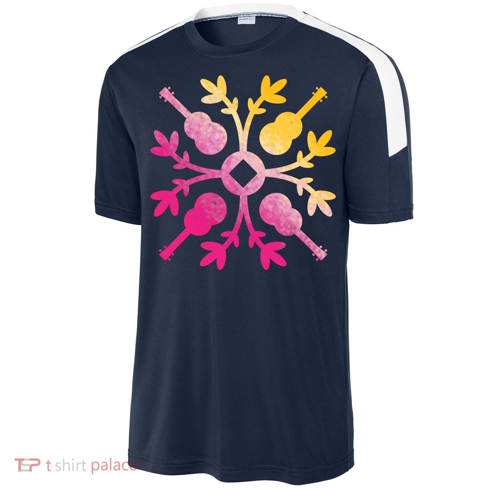 Hawaiian Mele Music Quilt Tribal Tattoo Ukulele Sport-Tek Competitor United Soccer Jersey