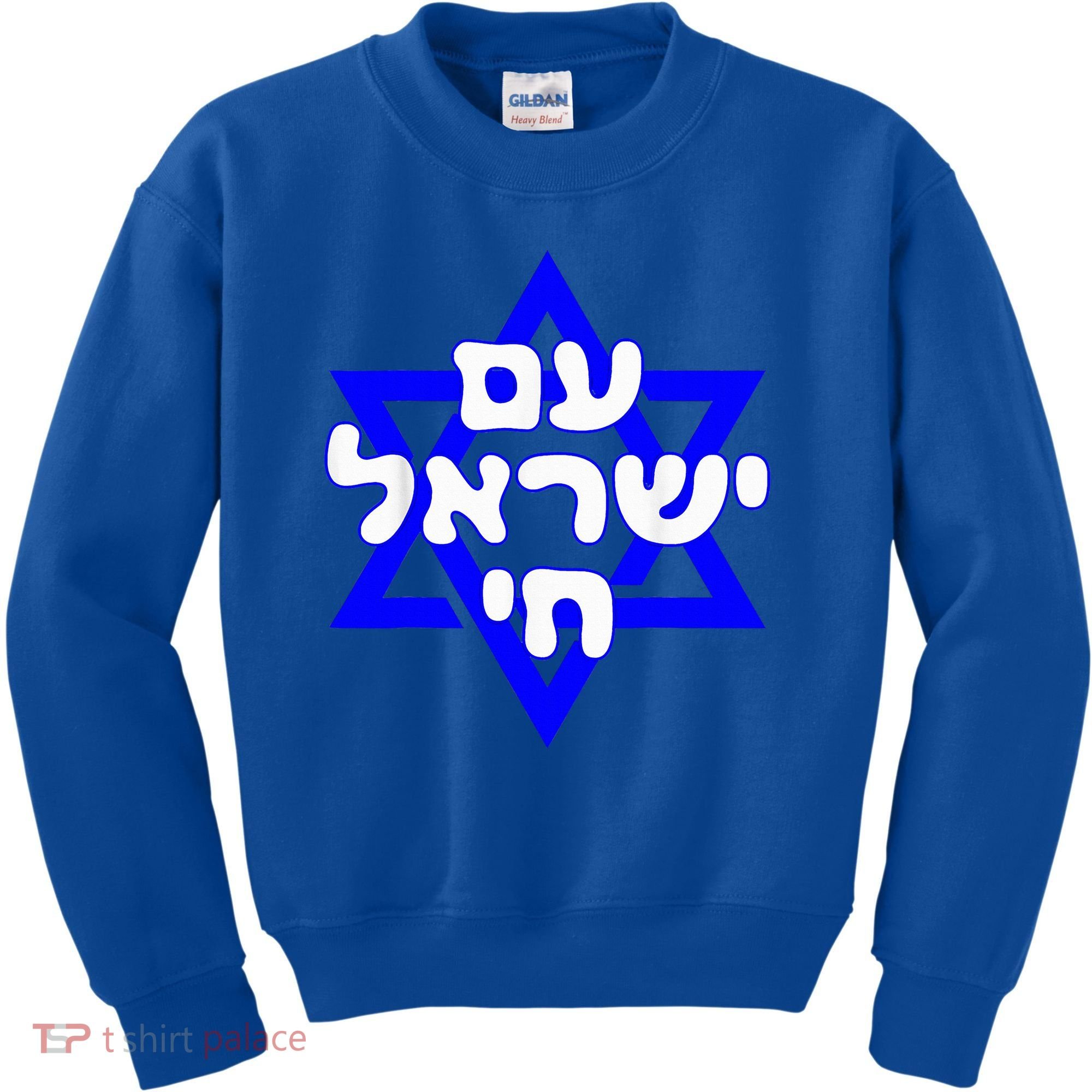 Hebrew Am Yisrael Chai Israel Magen David  Kids Sweatshirt