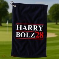 Harry Bolz 2028 Funny Political Meme D.O.G & E Golf Towel thumb 1