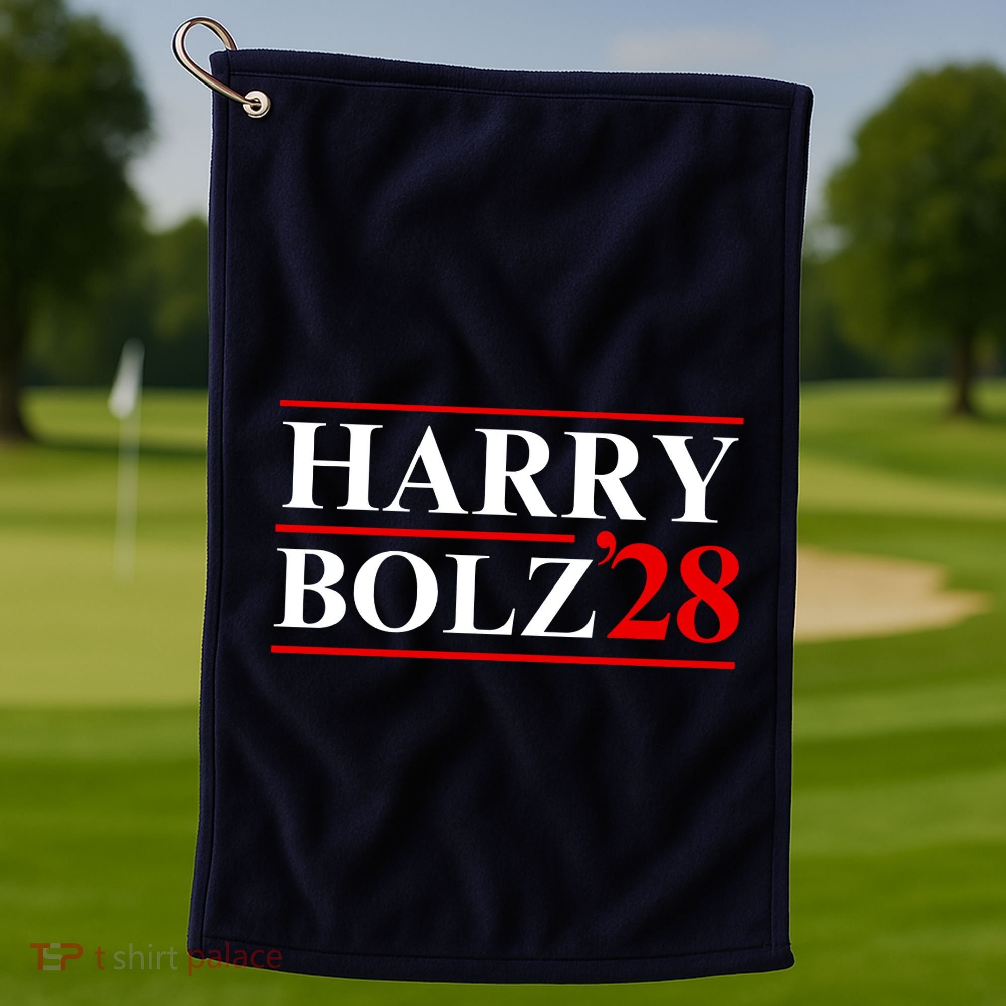 Harry Bolz 2028 Funny Political Meme D.O.G & E Golf Towel